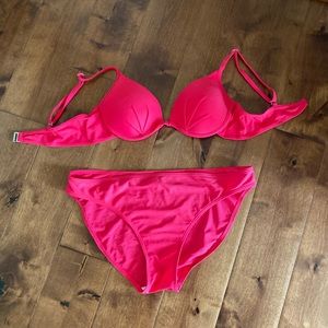Bright Pink Island World Bikini